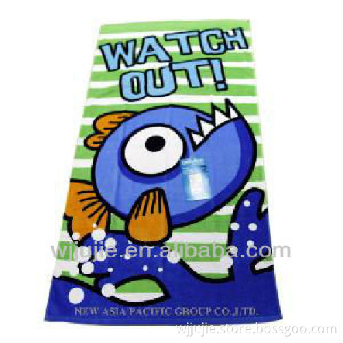 Microfiber velour kids beach towel